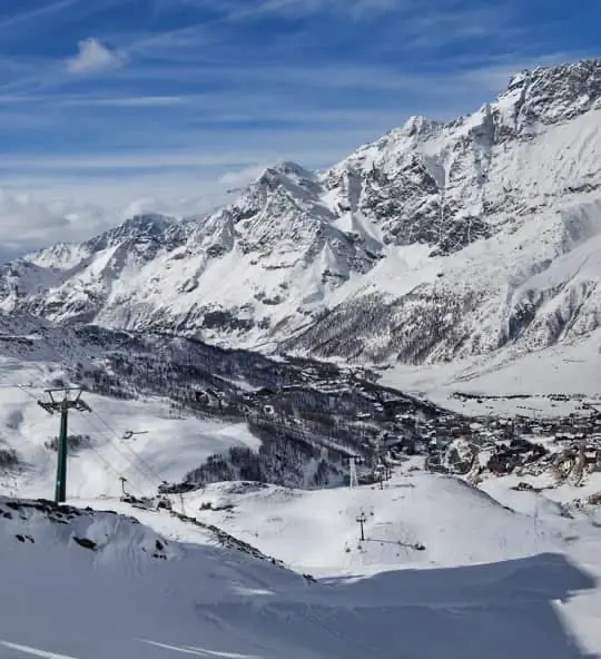 Ski resort Cervinia in winter