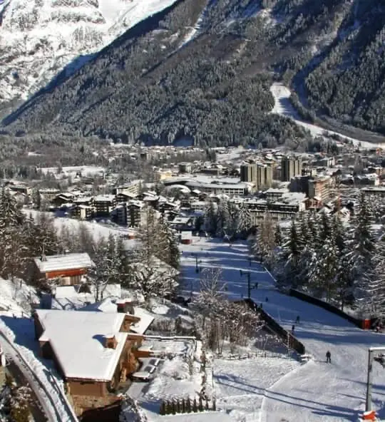 Ski resort Chamonix in winter