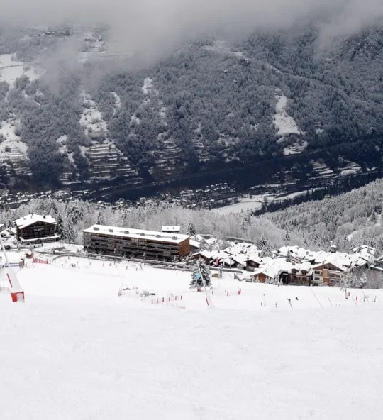 Ski resort Courchevel 1550 in winter