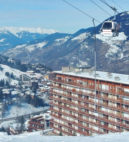Ski resort Courchevel 1650 in winter