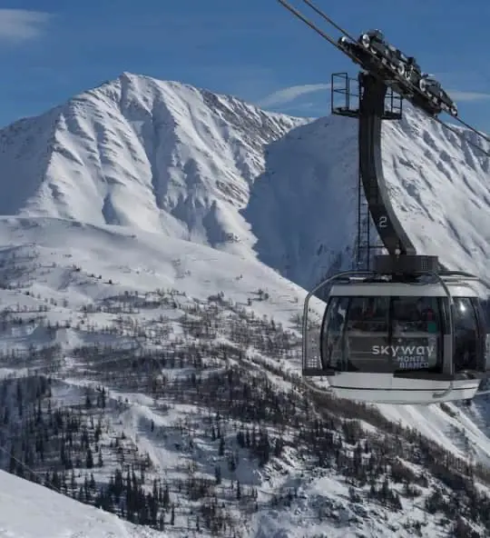Ski resort Courmayeur in winter