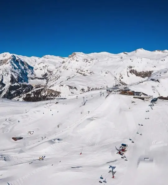 Ski resort Crans Montana in winter