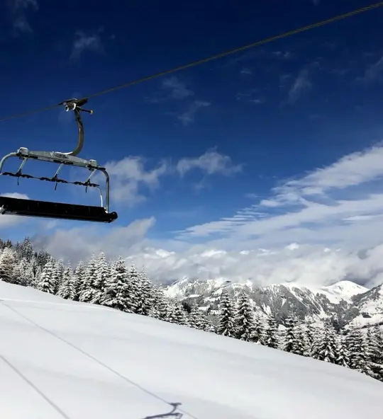 Ski resort Kitzbühel in winter