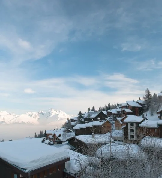 Ski resort La Plagne 1800 in winter