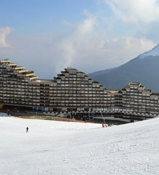Ski resort La Plagne Aime 2000 in winter