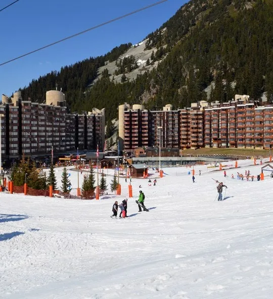 Ski resort La Plagne Bellecote in winter