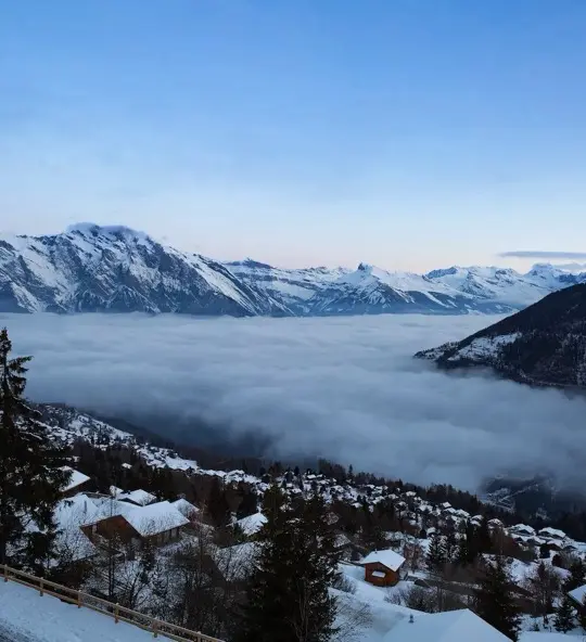 Ski resort La Tzoumaz - Savoleyres in winter