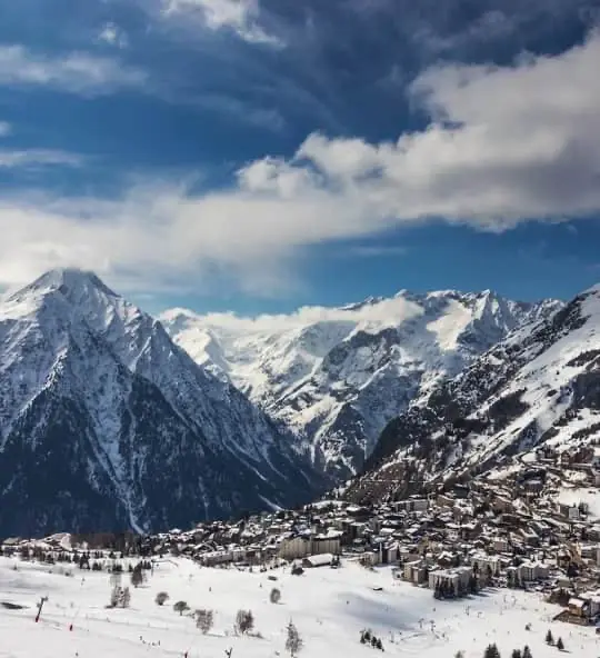 Ski resort Les 2 Alpes in winter