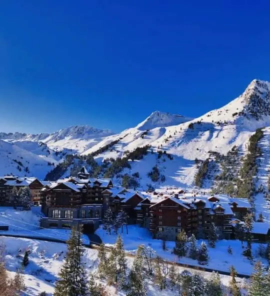 Ski resort Les Arcs 2000 in winter