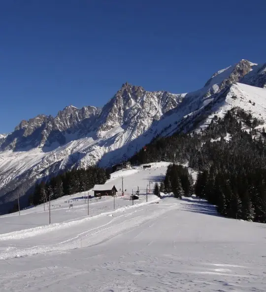 Ski resort Les Houches in winter