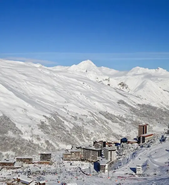 Ski resort Les Menuires in winter