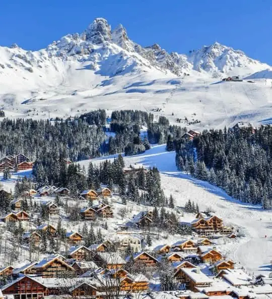 Ski resort Meribel in winter