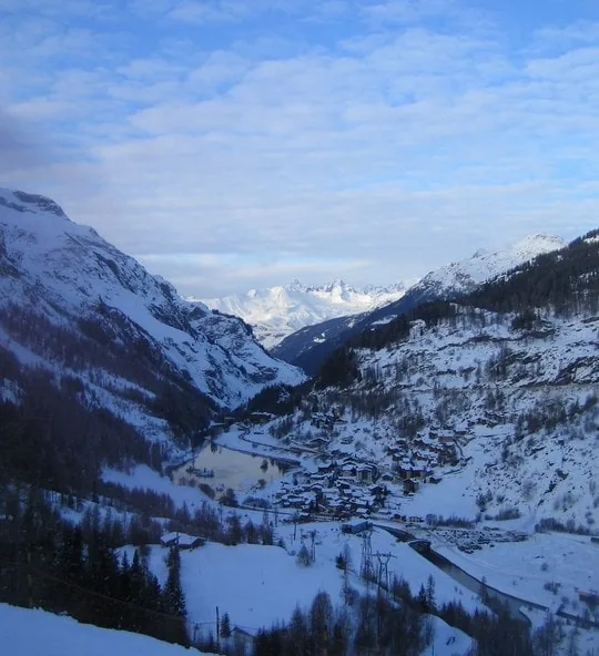 Stazione sciistica Tignes Les Brévières in inverno