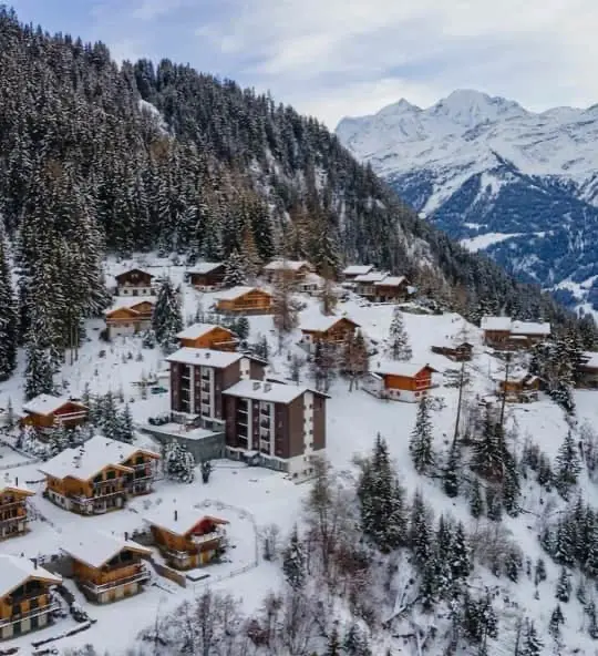 Ski resort Verbier in winter